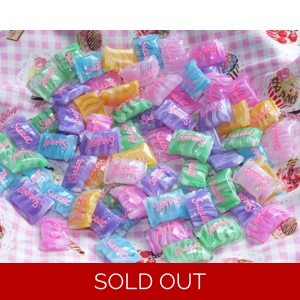 10 Pieces Mixed Colours Exclusive NEW! Fake Wrapped Candy Swirl Sweeties Sweets Resin Cabochon Kawai