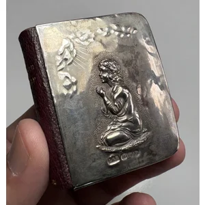 Miniature Prayer Book, Silver Cover Praying Girl, c1905, Common Prayer, Oxford