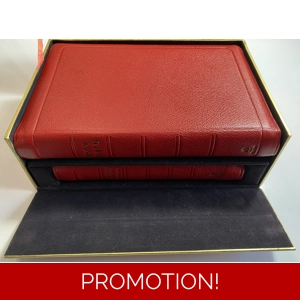 Holy Bible & Common Prayer Set, KJV, Red Morocco Fine Binding, Boxed Vintage Edition