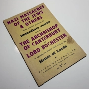 Nazi Massacres Of The Jews & Others, House of Lords Speeches 1943 by The Archbishop of Canterbury