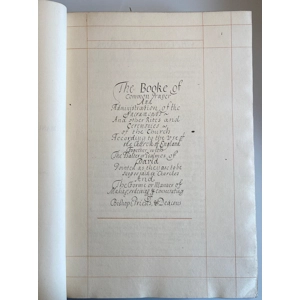 Manuscript Book Of Common Prayer, The Annexed Book, Photo Lithograph Facsimilie