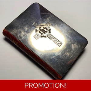 Book Of Common Prayer, Hymns, Unusual Front And Back Metal Binding, Antique