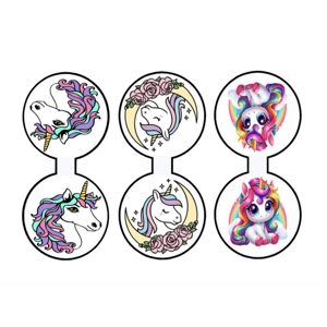 Cute unicorns set of 3 magnetic bookmarks