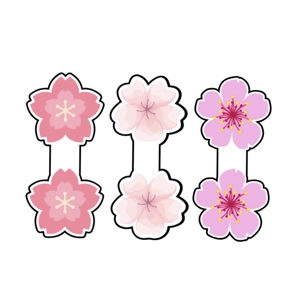 Pretty Sakura flower set of 3 magnetic bookmarks