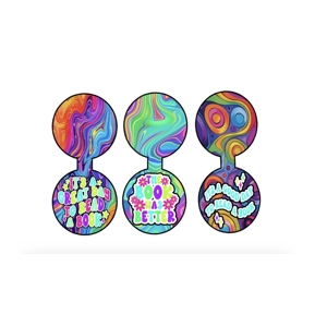 Psychedelic set of 3 magnetic bookmarks