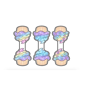 Sweet Cupcakes magnetic bookmarks set of 3