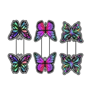 Butterflies set of 3 magnetic bookmarks