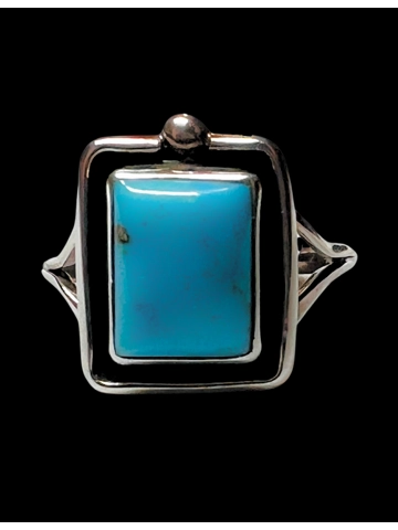 Navajo Native American Jewelry Sterling Silver Turquoise Ring