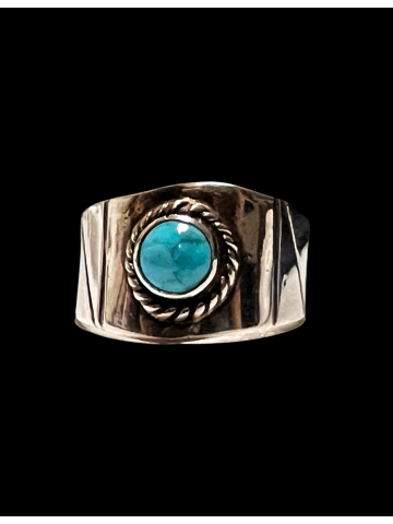 Navajo Native American Jewelry Sterling Silver Turquoise Ring