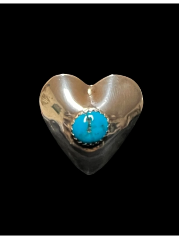 Native American Jewelry Sterling Silver Heart Turquoise Ring
