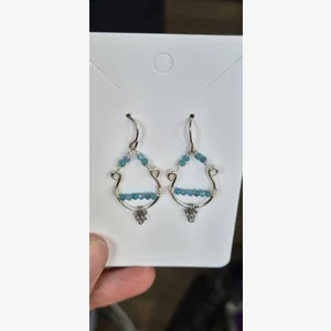 Blue Apatite Horse Shoe Earrings