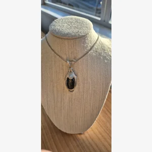 Agate and aquamarine wire wrapped necklace