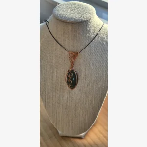 Bloodstone copper pendant