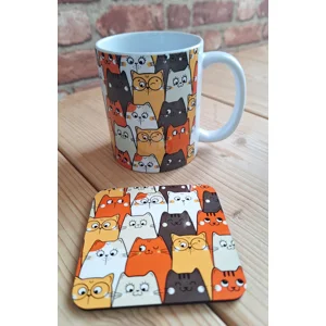 Doodle Cats Mug & Coaster