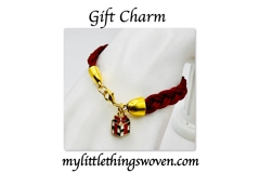 Colourful Christmas Charm Bracelets,Woven Braid,Gold Coloured