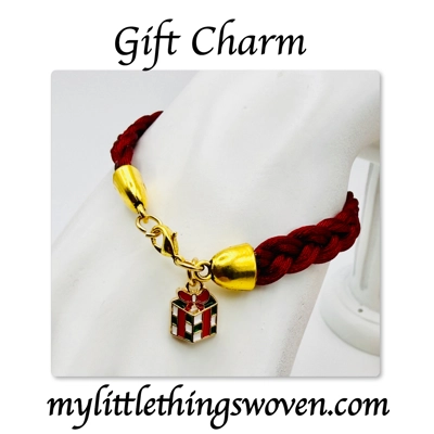 Colourful Christmas Charm Bracelets,Woven Braid,Gold Coloured