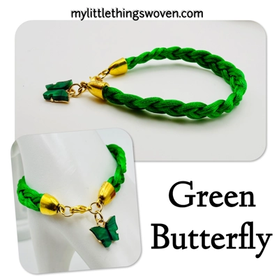 Butterfly Pendant/Charm Bracelets/Braided Butterfly Pendant/Charm Bracelets/Braided