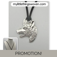 Men's Silver Wolf Head Pendant/Necklac..