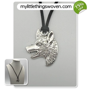 Men's Silver Wolf Head Penda..