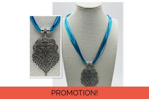 Heart Pendant & Necklace Blu..