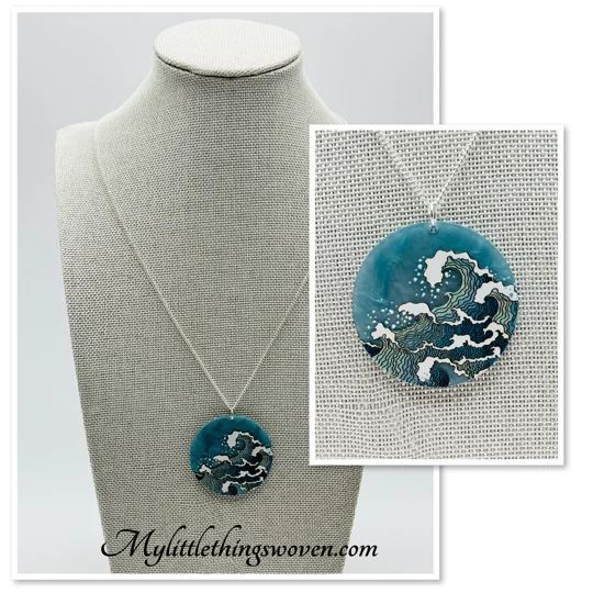 The Great Wave Off Kanagawa Necklace & Pendant in Sterling Silver or 18k Gold Plated