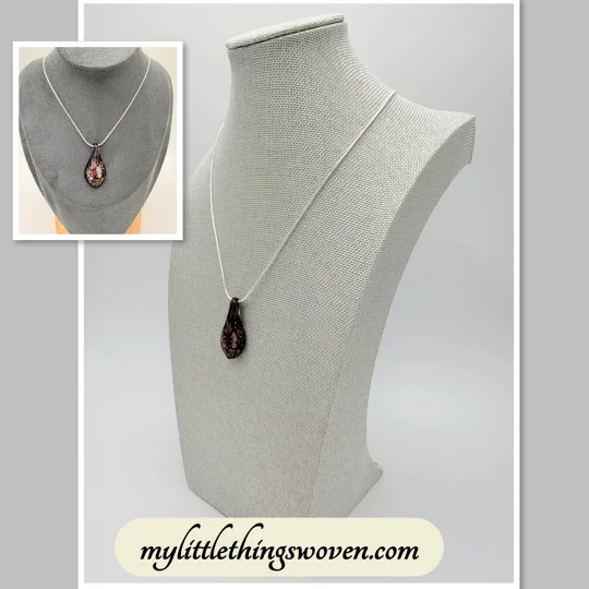 Murano Glass Drop Pendant & Necklace, Real Silver 925 Snake Chain