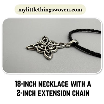 Witches Knot Pendant/Necklace, Silver - Black Witches Knot Pendant/Necklace, Silver - Black