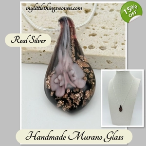 Murano Glass Drop Pendant & ..