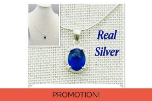 Faux Sapphire Pendant & Neck..