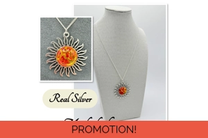 Orange Sun Pendant & Necklac..
