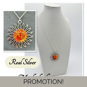 Orange Sun Pendant & Necklac..