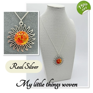 Orange Sun Pendant & Ne..