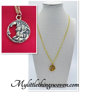 Gold Dragon Medallion Pendant & Necklace