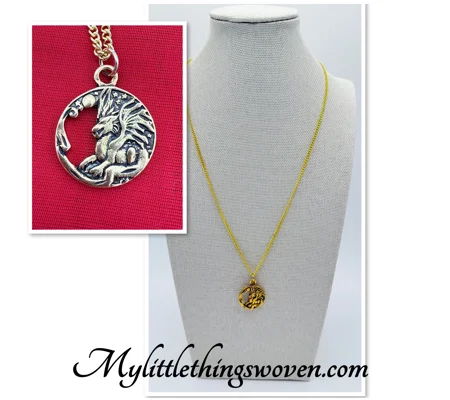 Gold Dragon Medallion Pendant & Necklace