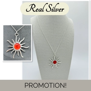 Orange Sun Pendant & Necklac..