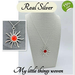 Orange Sun Pendant & Necklac..