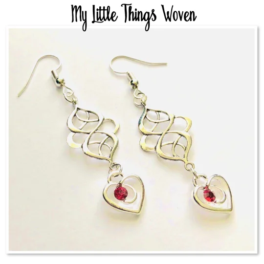 Silver Love Heart Eternity Earrings