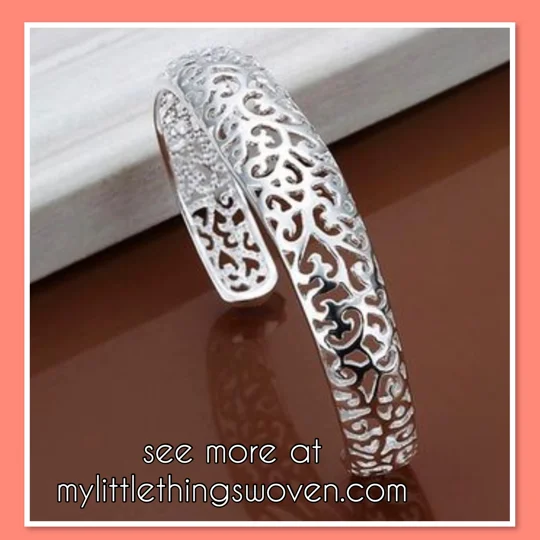 925 Sterling Silver Open Cuff Bangle Bracelet for Women