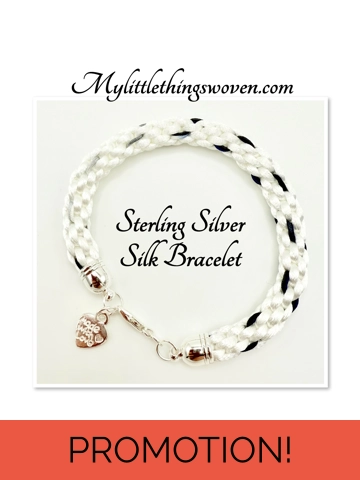 White & Blue Silk Braid..