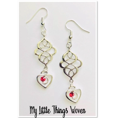 Silver Love Heart Eternity Earrings Silver Love Heart Eternity Earrings