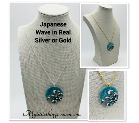 The Great Wave Off Kanagawa Necklace & Pendant in Sterling Silver or 18k Gold Plated