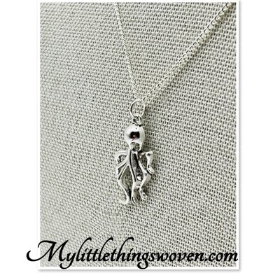 Octopus Pendant And  Necklace Silver