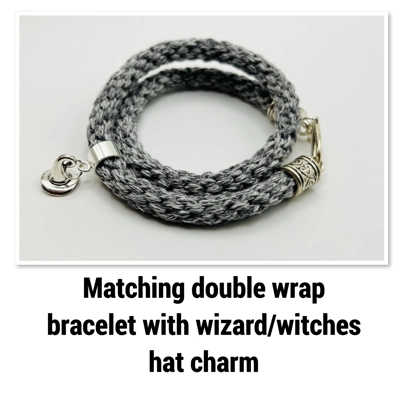 Grey Moon Pendant Necklace & Bracelet Magic Theme Braided kumihimo 2 Piece Set Grey Moon Pendant Necklace & Bracelet Magic Theme Braided kumihimo 2 Piece Set