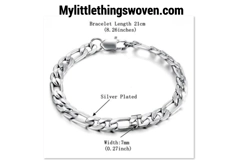 Men's Stainless Titanium Steel Bracelet Cuban Link Chain Wristband Bangle Silver 18K Gold Filled