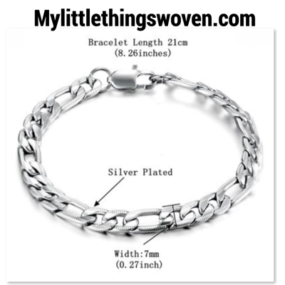 Men's Stainless Steel Titanium Bracelet Cuban Link Chain Wristband Bangle Silver 18K Gold Filled