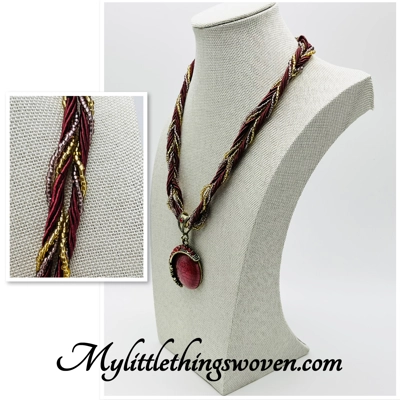 Moon Pendant And Necklace Blue or Red