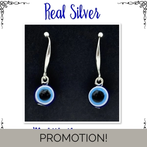 Real Silver Evil Eye Dangle ..