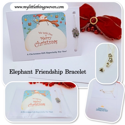 Christmas Card And Jewellery Gift, Friendship Gifts, Bracelets, Handmade