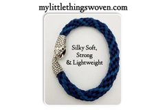 Men's Blue Two-Toned Kumihimo Silver Snake Bracelet