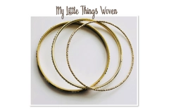 Gold & Brown Metal Sparkly Bangles Set Of 3